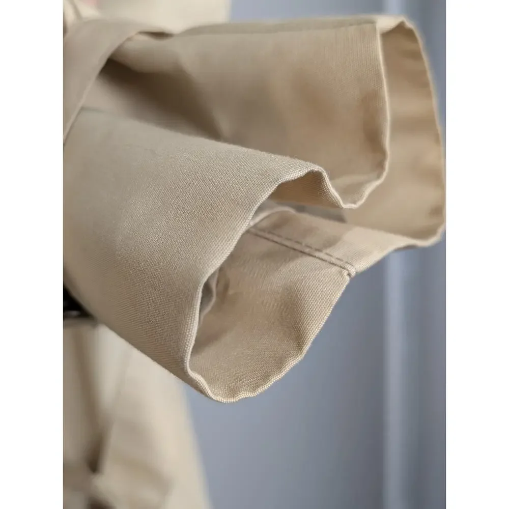 London Fog Trench Coat Womens 12 Petite Beige Tan Belted Long Rain Jacket...
